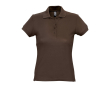 Slim fit damespoloshirt 100% katoen 170 g/m2 SOL'S Passion kleur donker bruin