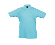 Kinderpolo personaliseren 100% katoen 170 g/m2 SOL'S Summer II kleur cyaan blauw