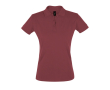 Zeefdruk polo's voor dames van 180 g/m2 katoen SOL'S Perfect Women kleur bordeaux