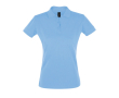Zeefdruk polo's voor dames van 180 g/m2 katoen SOL'S Perfect Women kleur pastel blauw