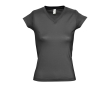 Dames T-shirts met v-hals gemaakt van 100% katoen 150 g/m² SOL'S Moon kleur taupe grijs