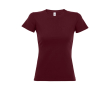 Dames T-shirt gemaakt van 100% katoen 190 g/m2 SOL'S Imperial kleur bordeaux