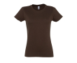 Dames T-shirt gemaakt van 100% katoen 190 g/m2 SOL'S Imperial kleur donker bruin