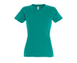 Dames T-shirt gemaakt van 100% katoen 190 g/m2 SOL'S Imperial kleur smaragdgroen