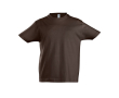Kinder T-shirt met logo 100% katoen 190 g/m2 SOL'S Imperial kleur donker bruin