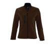 Waterdichte softshelljassen met logo voor dames 340 g/m2 SOL'S Roxy kleur donker bruin