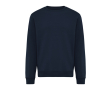 Unisex sweater met ronde hals en fleece modern fit 340 g/m² Iqoniq Torla kleur marineblauw
