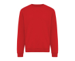 Unisex sweater met ronde hals en fleece modern fit 340 g/m² Iqoniq Torla kleur rood