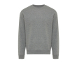 Unisex sweater met ronde hals en fleece modern fit 340 g/m² Iqoniq Torla kleur gemarmerd grijs