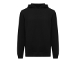 Unisex hoodie van gerecycled katoen met capuchon 280 g/m² Iqoniq kleur zwart