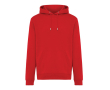 Unisex hoodie met geborstelde fleece 340 g/m2 Iqoniq Joshua kleur rood