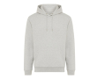 Unisex hoodie met geborstelde fleece 340 g/m2 Iqoniq Joshua kleur lichtgrijs gemarmerd