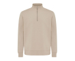 Trui met halve rits gerecycled katoen, modern fit 300 g/m² – IQONIQ kleur camel