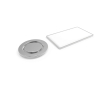 Metalen kledingpin met grote rechthoekige magneetsluiting kleur zilver