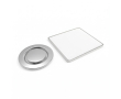 Metalen pin voor kleding met vierkante magneetsluiting kleur zilver