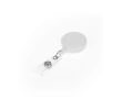 Uittrekbare plastic badgehouder met clip voor professioneel gebruik kleur wit