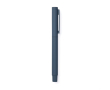 Elegante pen van gerecycled roestvrij staal met blauwe inkt kleur marineblauw