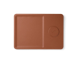 Draadloze eco‑oplader voor bureau met geïntegreerde organizer‑lade kleur bruin