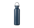 Thermosfles van gerecycled RVS met minimalistisch handvat 600 ml kleur marineblauw