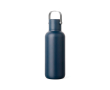 Dubbelwandige thermosfles met rietje en lekvrije dop 600ml kleur marineblauw