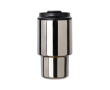 Take-away mok van gerecycled staal met openklapbaar deksel 350 ml kleur glanzend zilver