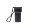 RVS reisbeker van gerecycled staal met bekers binnenin 450ml kleur zwart