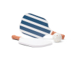 Pickleballset met houten rackets en bal om te spelen kleur marineblauw