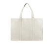 Grote notitieboekjestas van gerecycled canvas met veilig vak, 400 g/m2 kleur gebroken wit