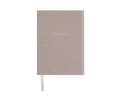 Notitieboek van gerecycled papier met stoffen hoes en bladwijzer, A5 kleur beige