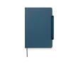 Navulbaar A5-notitieboek met telefoonstandaard, gelinieerde vellen kleur marineblauw