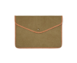 Laptophoes van gerecycled canvas met gekleurde randen 14 inch kleur groen