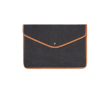 Laptophoes van gerecycled canvas met gekleurde randen 16 inch kleur zwart
