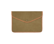 Laptophoes van gerecycled canvas met gekleurde randen 16 inch kleur groen