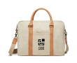 Gevoerde laptoptas van gerecycled materiaal kleur beige
