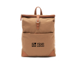 Laptop rugzak met logo van gerecycled polyester kleur lichtbruin