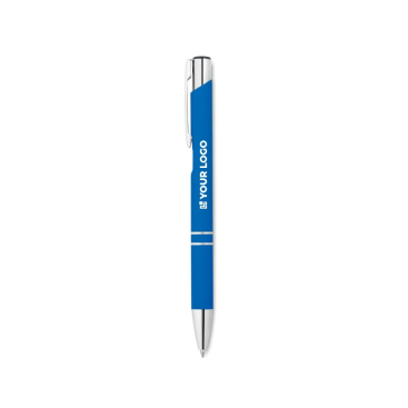 Metalen pennen met rubber en blauwe inkt