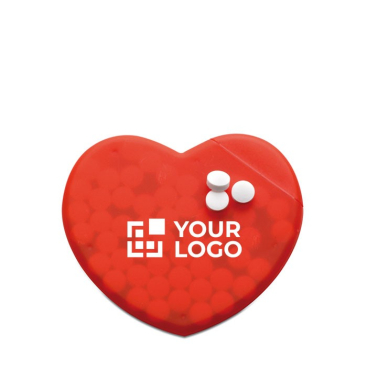 Promotioneel hartvormig doosje met munt snoep Valentine