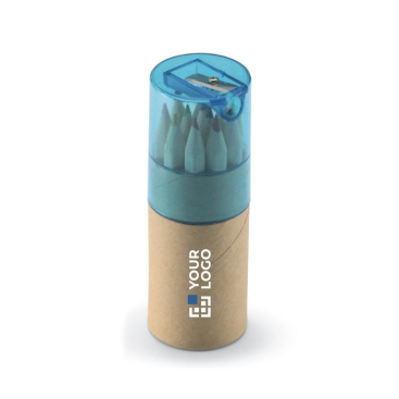 12 Kinderkleurpotloden met deksel en puntenslijper Combi