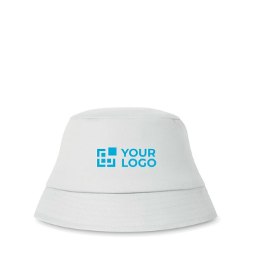 Katoenen strandhoed in kleur met logo