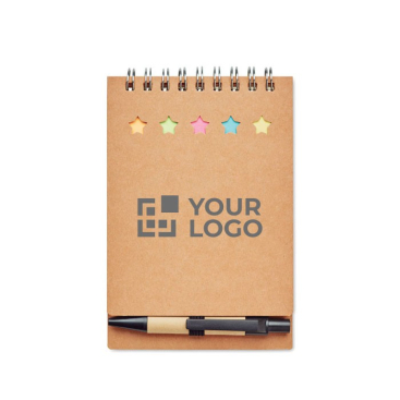 Blocnote met pen en sticky notes
