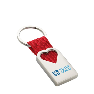 Reclame sleutelhanger met hartje kleur rood