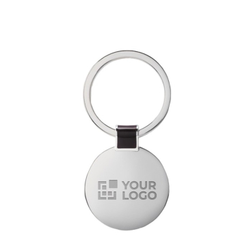 Elegante ronde glanzende sleutelhanger met logo