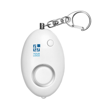 Mini persoonlijk alarm en sleutelhanger kleur wit