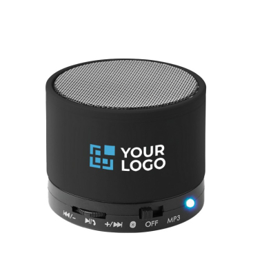 Ronde bluetooth speaker voor promotie weergave met jouw bedrukking