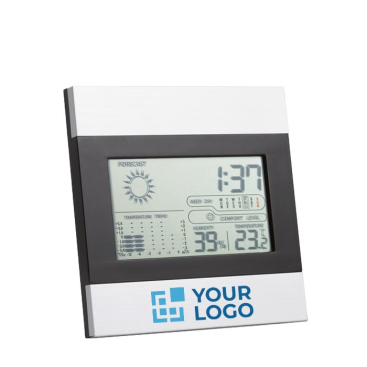 Weerstation met klok voor promotiedoeleinden