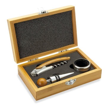 Elegante wijnset met 3 accessoires in doos