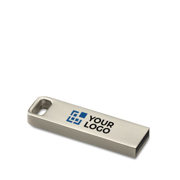 Voordelige compacte metalen USB-stick met gegraveerd logo