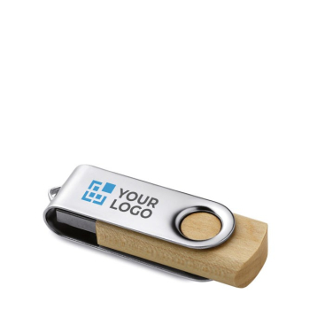 Licht of donker houten USB-stick met draaibare clip