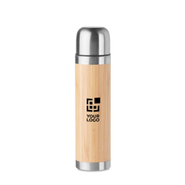 thermosfles bedrukken van bamboe kleur hout