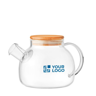 Glazen theepot met bamboe deksel en infuser 850 ml